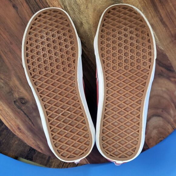 VANS Sk8-Hi Skate Shoe Size Women's 8.0, Men's 6.5 Hi-Top Suede Canvas Red EUC - Picture 10 of 12